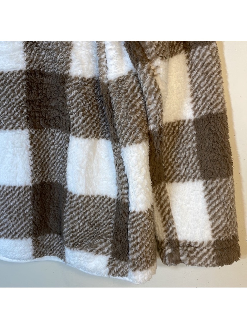 MEROKEETY Classic Plaid Half Zip Sherpa Top. Small. NWT. - Picture 7 of 13